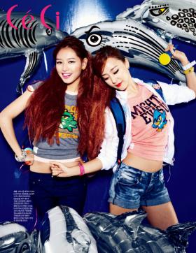 แจคยอง (Jae Kyung) และอูริ (Woo Ri) ถ่ายภาพสำหรับนิตยสาร CeCi 