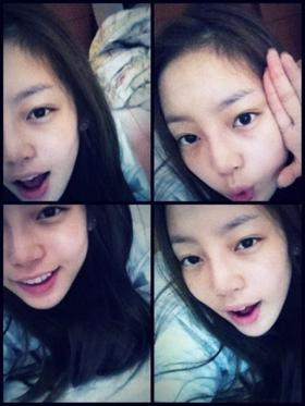 ภาพใบหน้าเพิ่งตื่นนอนของคูฮาร่า (Goo Hara) 