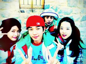 G.O. ถ่ายภาพกับมีร์ (Mir), ปาร์คโบยอง (Park Bo Young) และปาร์คจองอา (Park Jung Ah)