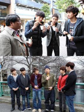 ภาพสมาชิกวง 2AM และ 2PM จากการบันทึกเทปรายการ 2PM &amp; 2AM Wander Trip 