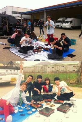 ภาพช่วงพักกลางวันของนักแสดงเรื่อง Rooftop Prince 