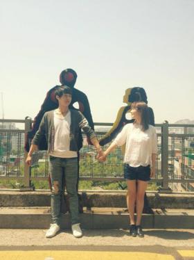 ภาพยูชอน (Yoochun) และฮันจิมิน (Han Ji Min) จากการถ่ายละครเรื่อง Rooftop Prince