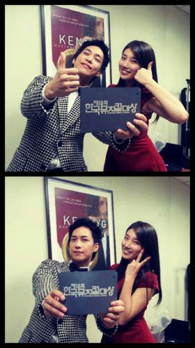 Suzy และคิมวอนจุน (Kim Won Joon) ถ่ายภาพด้วยกัน