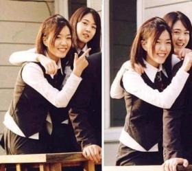 ภาพของซองยูริ (Sung Yuri) และลีจิน (Lee Jin) สมัยเรียนไฮสคูล