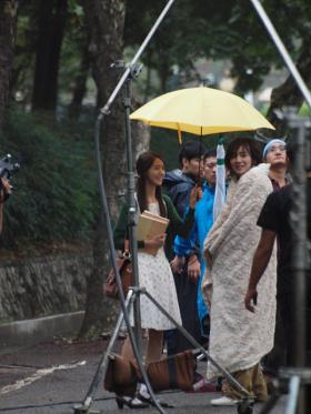 ภาพยูนอา (YoonA) และจางกึนซอค (Jang Geun Suk) จากการถ่ายทำละครเรื่องใหม่ Love Rain