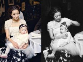 ภาพของคิมฮีซอน (Kim Hee Sun) และลูกสาวของเธอ