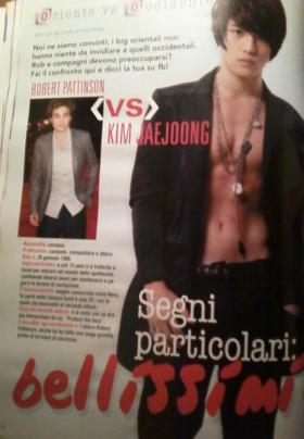 นิตยสารอิตาลีเปรียบเทียบไอดอลเกาหลีกับนักแสดงอังกฤษด้วยภาพของแจจุง (Jae Joong) 