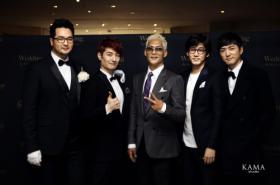 สมาชิกวง g.o.d. มารวมตัวกันในงานแต่งงานของคิมแทวู (Kim Tae Woo)
