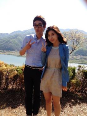 ภาพคังตะ (Kang Ta) และคิมโซอึน (Kim So Eun) จากกองถ่าย Happy Ending!