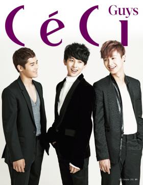 ดงจุน (Dong Jun), มินอู (Min Woo) และซีวาน (Si Wan) ถ่ายภาพในนิตยสาร CeCi