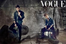 วงดงบังชินกิ (TVXQ) ถ่ายภาพในนิตยสาร Vogue 