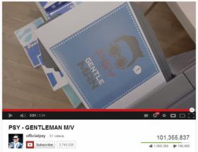 ผลงานใหม่ Gentleman ของ Psy เข้าชม 100 ล้านครั้ง!